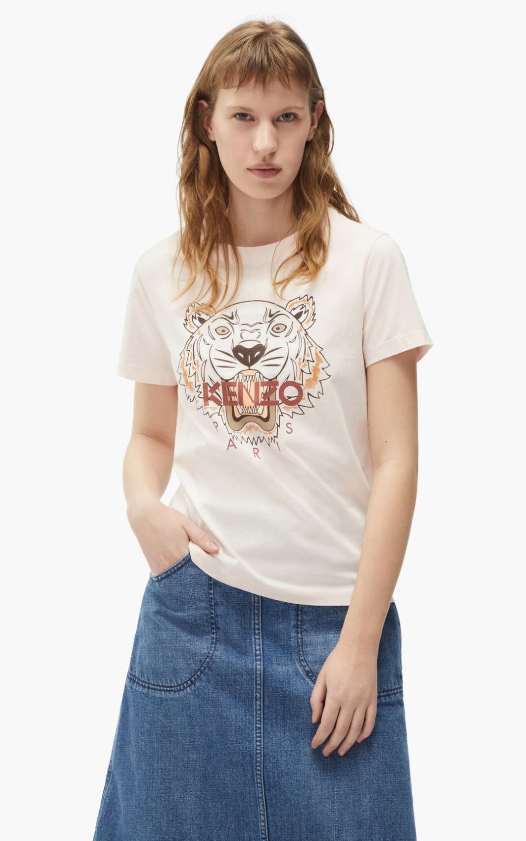 Kenzo 虎 Tシャツ レディース ピンク - QWOUEJ529